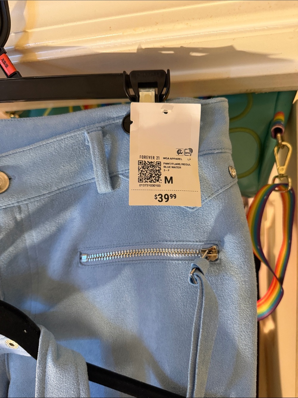 Forever 21 Light Blue Fringe Halter Crop Top & Flared Pants and shorts set - Picture 7 of 9